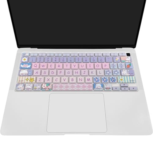 DSINFOYO Cute Keyboard Cover for 2021 2020 MacBook Air 13 inch (Model: A2179 A2337) M1 Chip, Silicone Protective Skin, Cute Bunny - Image 3