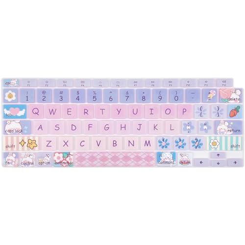 DSINFOYO Cute Keyboard Cover for 2021 2020 MacBook Air 13 inch (Model: A2179 A2337) M1 Chip, Silicone Protective Skin, Cute Bunny - Image 2