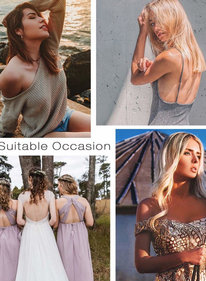 Wingslove Adhesive Bra Reusable Strapless Self Silicone Push-up Invisible Sticky Bras for Backless Dress, Beige, C - Image 4