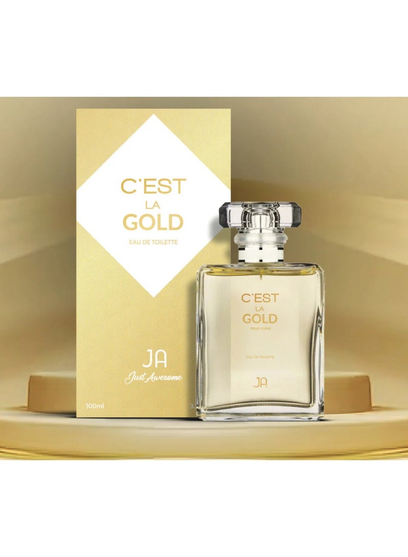 JA Just Awesome C'est La Gold Eau de Toilette - 100ml | Luxury Unisex Perfume  - Image 2