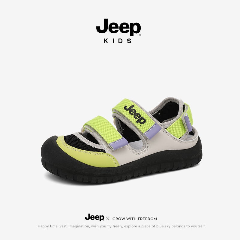 Jeep Boys Outdoor Sandals 2025 Baotou Anti-Collision Children'S Shoes Girls Summer Beach Children'S Shoes - Image 1