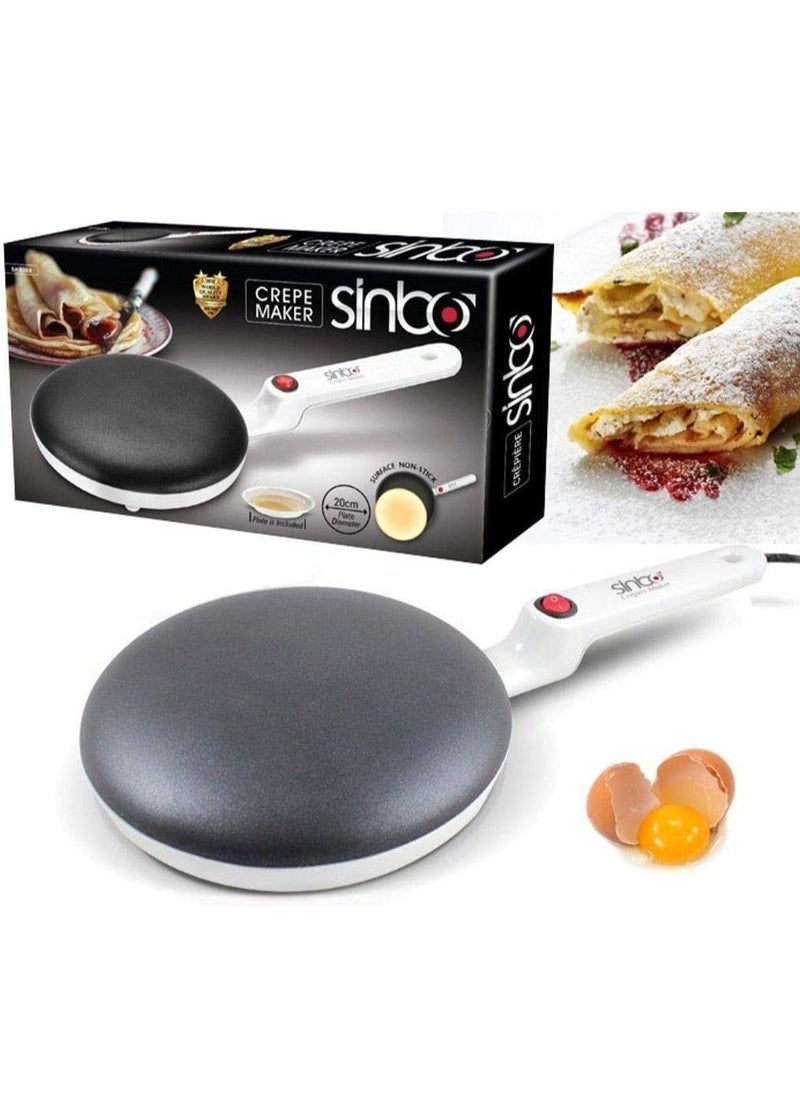 Sinbo - Sinbo Crepe Maker With Handle Non-stick Electric Round Pancake Pan Crepe Machine - Image 1