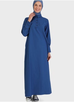 Polo Neck Button Detail Dress