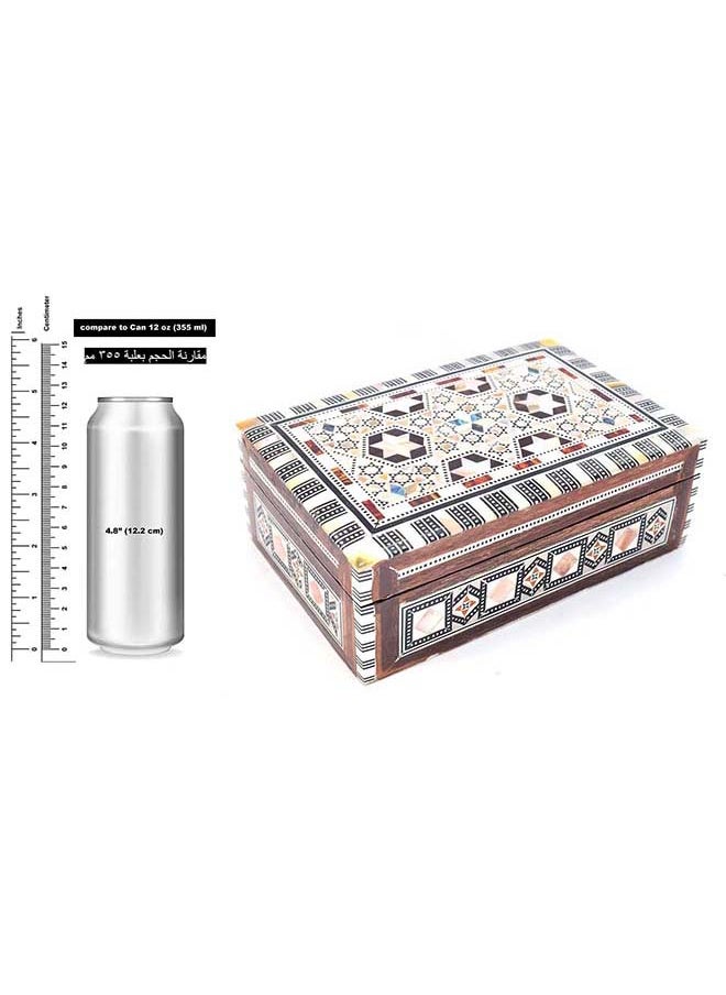 immatgar - immatgare pharaonic Jewellery Storage Box from Natural seashells ancient Egyptian souvenirs gifts from Egypt  Pharaohs - Diverse patterns (Rectangular - 16 CM Width) - Image 1