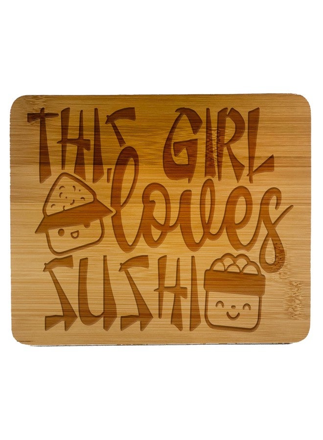 Sushi Kawaii Cute Designs Wooden Cutting Board, Kitchen Serving Board (This Girl Loves Sushi)