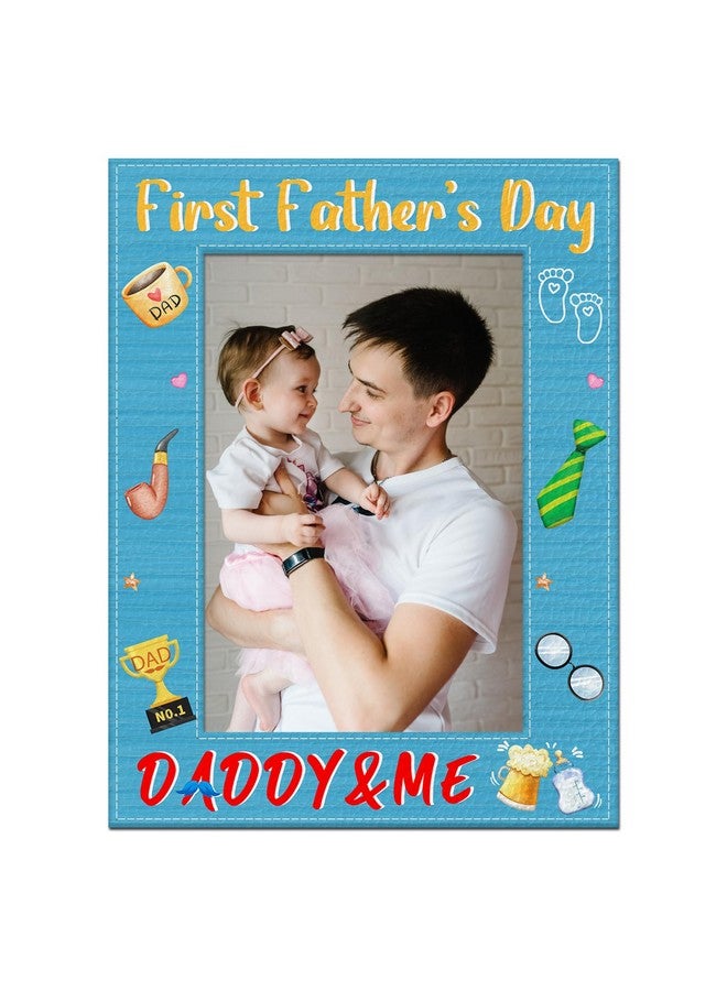 JUESMOS Daddy and Me First Fathers Day Picture Frame 1st Father’s Day Photo Frame Gifts for New Dad Newborn Baby First Time Dad Photo Frames from Daughter Son Baby Nursery Decor - Image 1