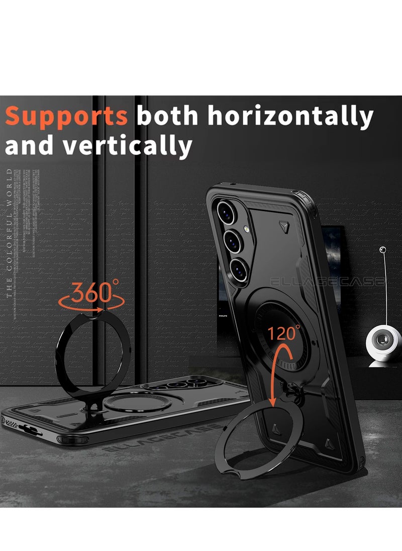 ELLAGECASE Protective Case with Ring for Samsung Galaxy S24 / S25, Rugged Drop Protection, Horizontal and Vertical Stand Capability, Solid Camera Protection, Balanced Support, and Perfect Compatibility with Magnetic Accessories  - Image 5