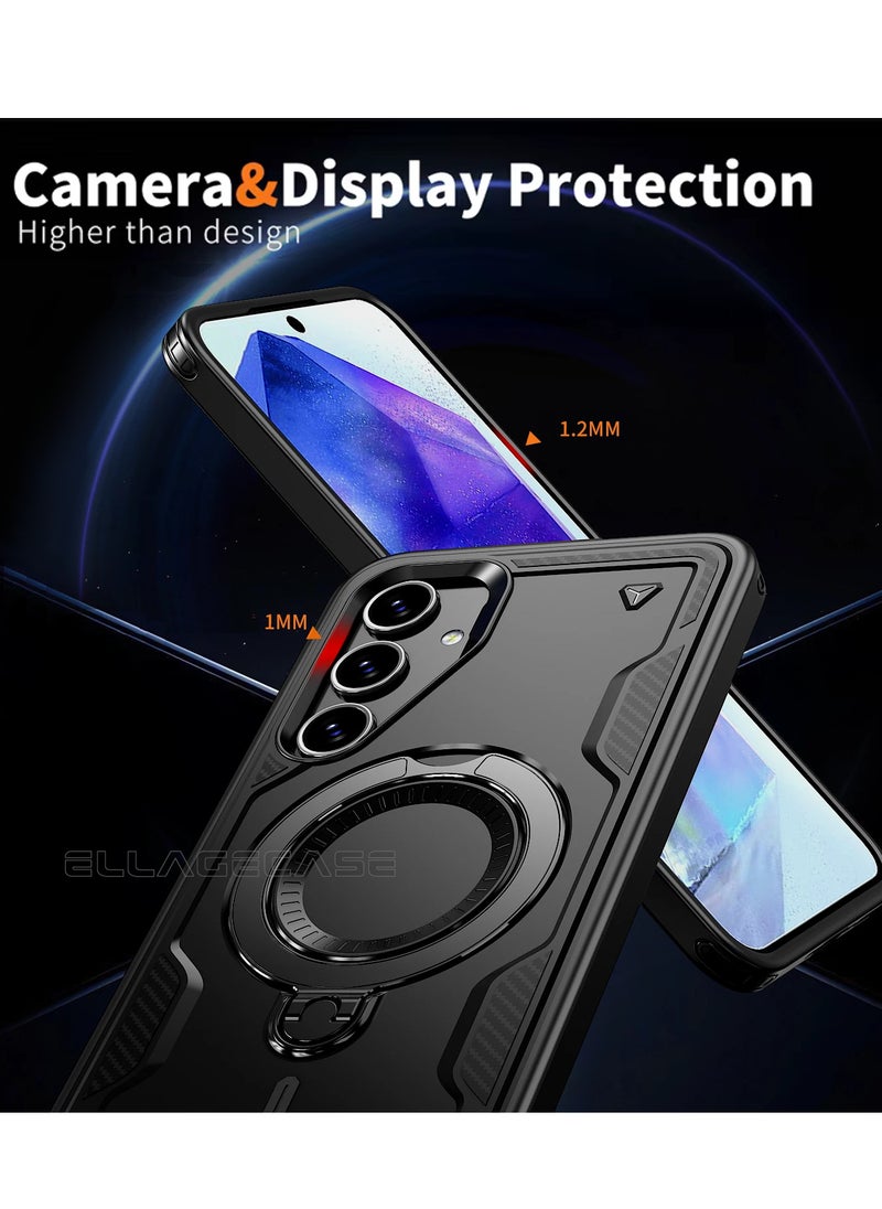 ELLAGECASE - Protective Case with Ring for Samsung Galaxy S24 / S25, Rugged Drop Protection, Horizontal and Vertical Stand Capability, Solid Camera Protection, Balanced Support, and Perfect Compatibility with Magnetic Accessories - Image 1