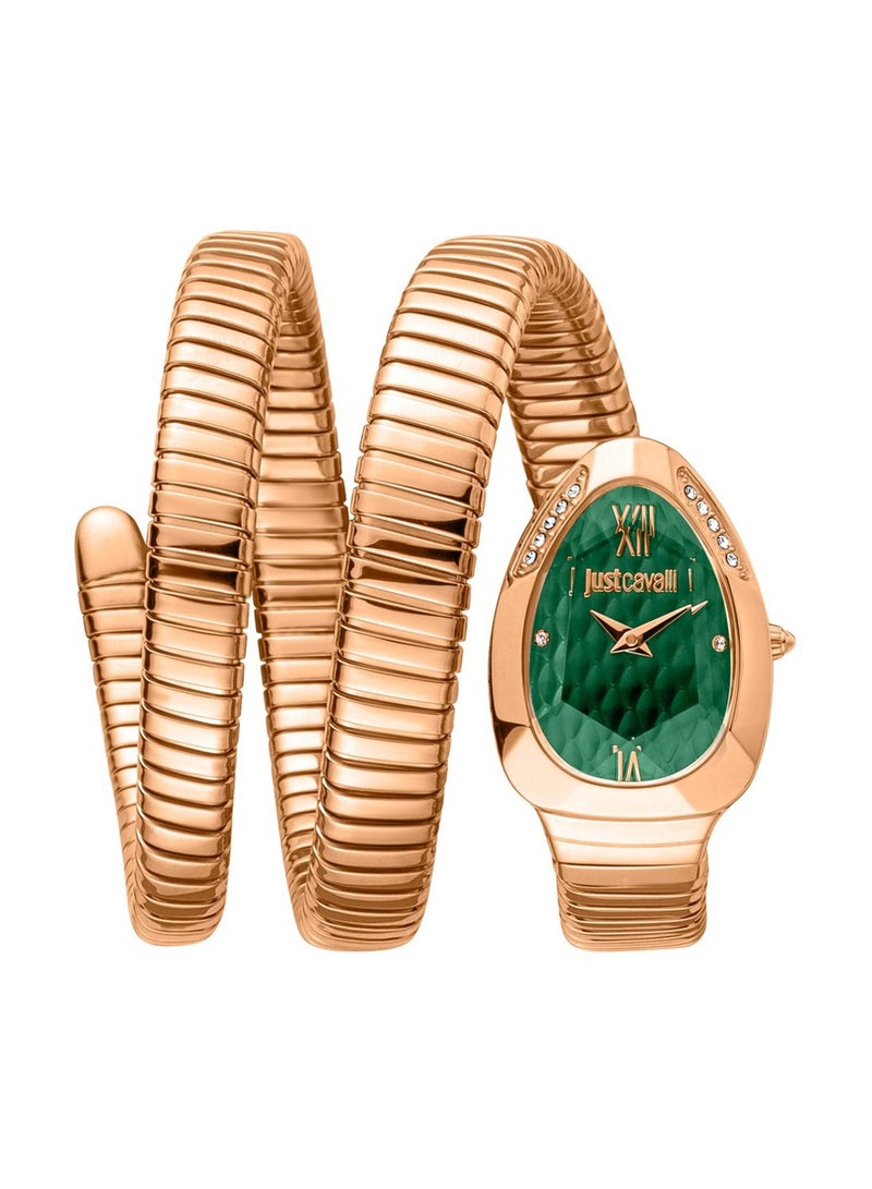 Just Cavalli ساعة يد نسائية كواترز بتوقيع ثعبان غلام إيفو 9 JC1L224M0055 - Image 1