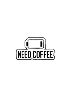 Distinctive and elegant unisex brooch pin with empty battery design and the phrase need coffee