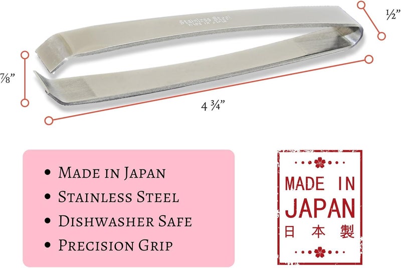 Kwizing [MADE IN JAPAN] Fish Bone Tweezers by RCI GLOBAL - Non-Slip, Precision Grip - Debone Salmon, Bass, Catfish - Stainless Steel Handmade Japanese Craftsmanship (4 3/4") - Image 2
