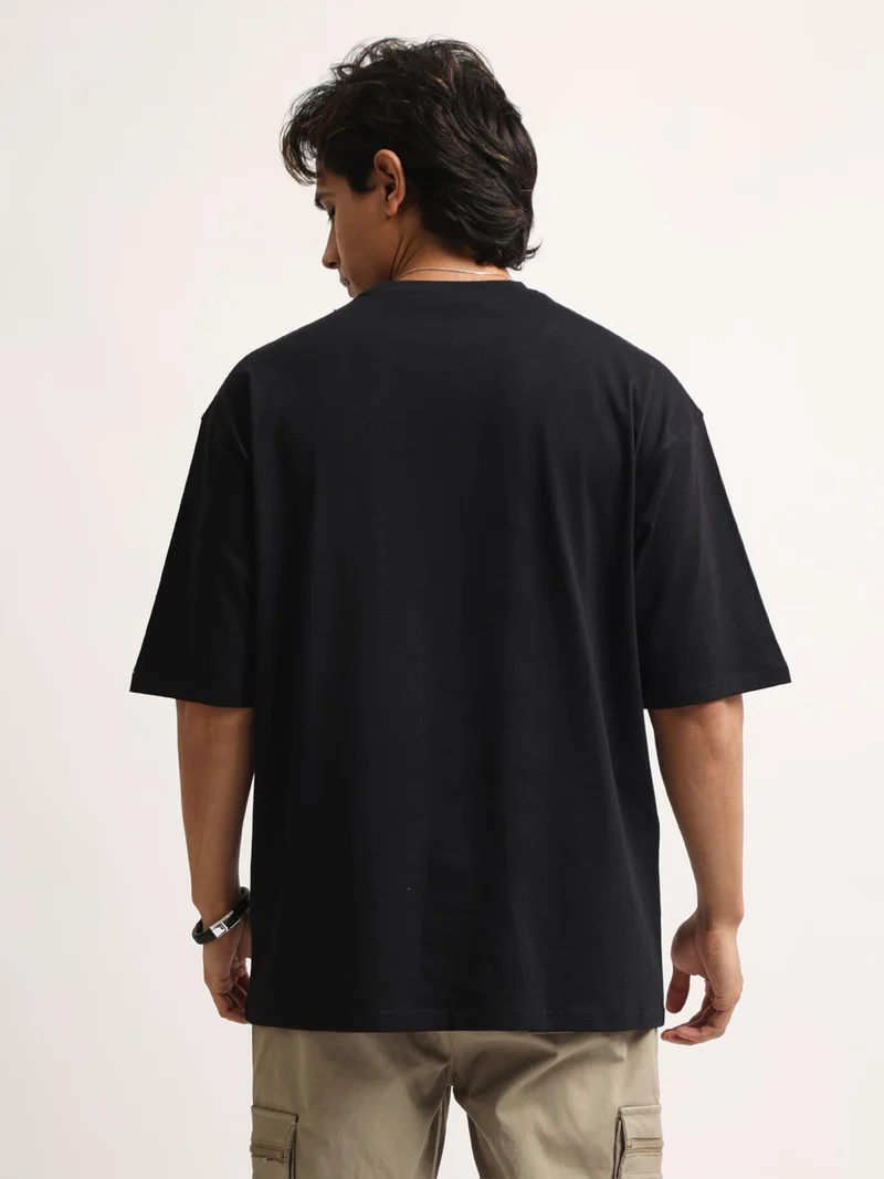 Maniac  Maniac Mens Printed Round Neck Half Sleeve Cream and Brown Cotton Tshirt for Men | Best Price UAE