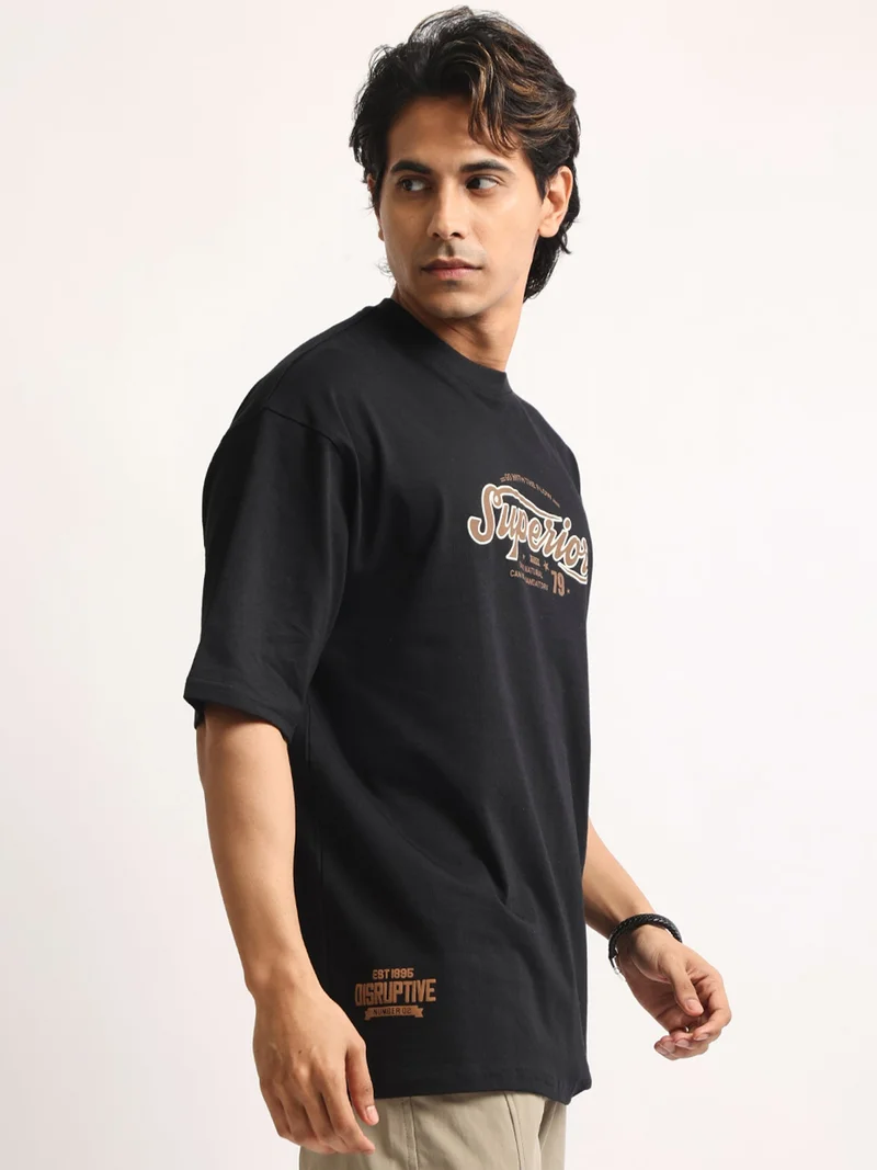 Maniac  Maniac Mens Printed Round Neck Half Sleeve Cream and Brown Cotton Tshirt for Men | Best Price UAE