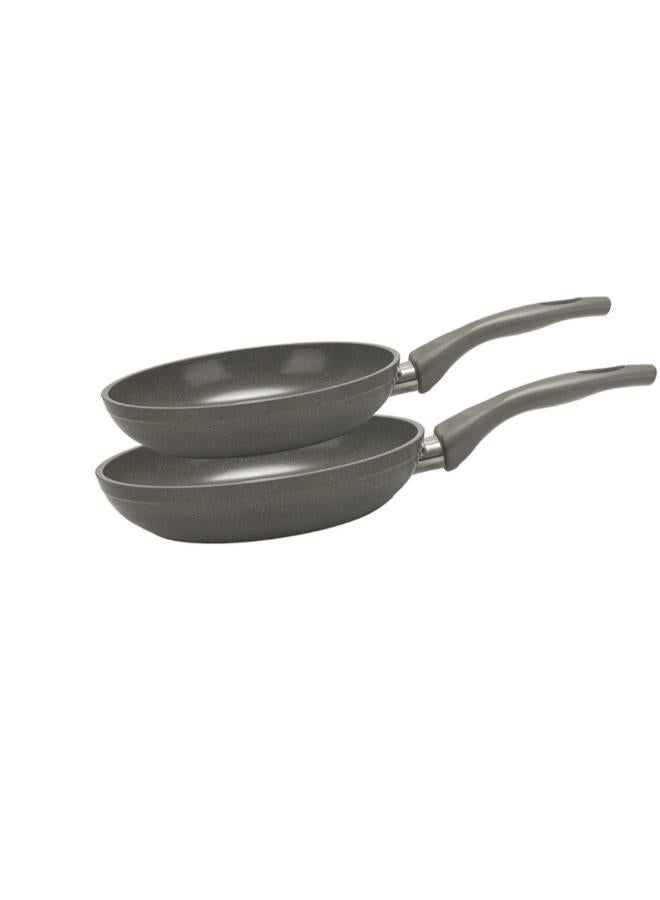 Top Chef granite frying pan2 pieces set (20-24) Gray