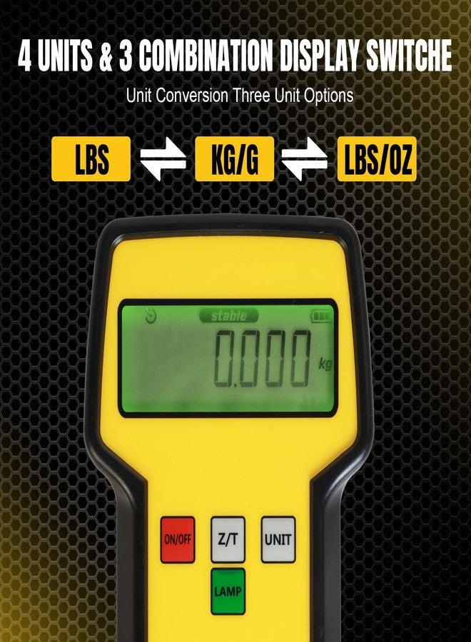 يلو جاكيت ميزان تبريد إلكتروني عالي الدقة سعة 110 رطل، مزود بحقيبة محمولة لخزانات الاسترداد، يُستخدم لأنظمة التكييف والتهوية وتكييف الهواء (HVAC) وغاز الفريون. - Image 2