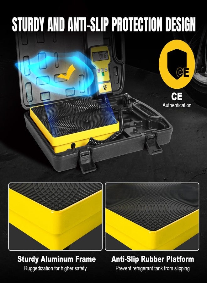 يلو جاكيت ميزان تبريد إلكتروني عالي الدقة سعة 110 رطل، مزود بحقيبة محمولة لخزانات الاسترداد، يُستخدم لأنظمة التكييف والتهوية وتكييف الهواء (HVAC) وغاز الفريون. - Image 4