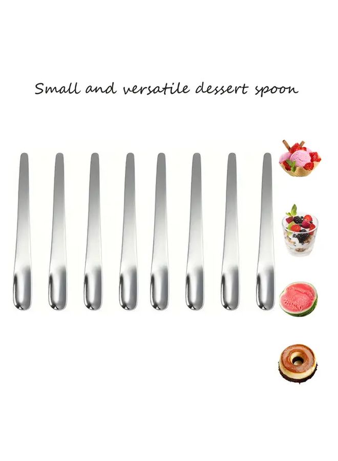 8 Piece Rose Golden Polished Stainless Steel Mini Dessert Spoons For Coffee Ice Cream Seasoning Sauce Kitchen Coffee Shop Wedding Party - Image 1