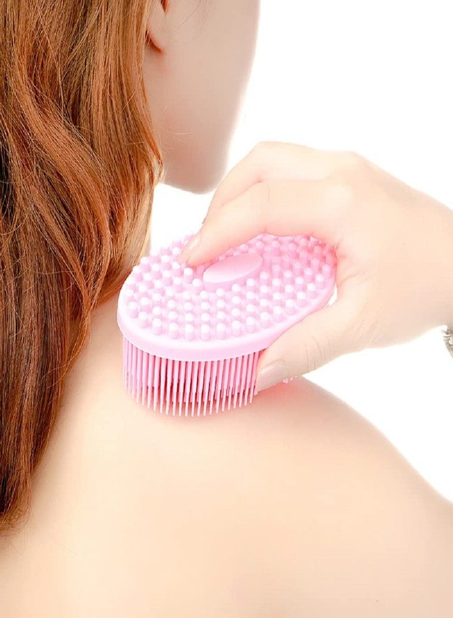 Kytaste Silicone Bathing Scrubber - Exfoliating Cleaning Bath Brush – Soft Body Wash Shower Brushes (Pink) - Image 3