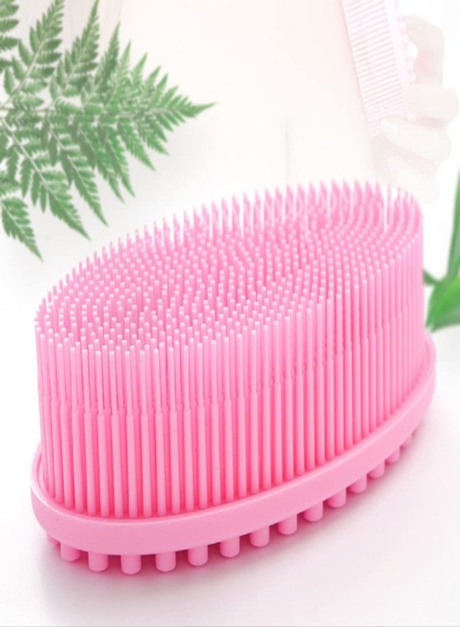 Kytaste Silicone Bathing Scrubber - Exfoliating Cleaning Bath Brush – Soft Body Wash Shower Brushes (Pink) - Image 1