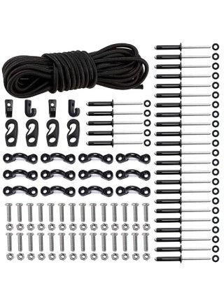 Deck Rigging Kit Accessory 19.7 Ft Bungee Cord With Deck Loops Tie Down Pad Eyes And J Hooks And Bungee Cord Hook Screws & Rivets For Kayaks Canoes Boat - pzsku/ZF7BA30C0B1787A409272Z/45/_/1694511649/9259d9dd-236d-47f3-9c3c-12918f44c4ba