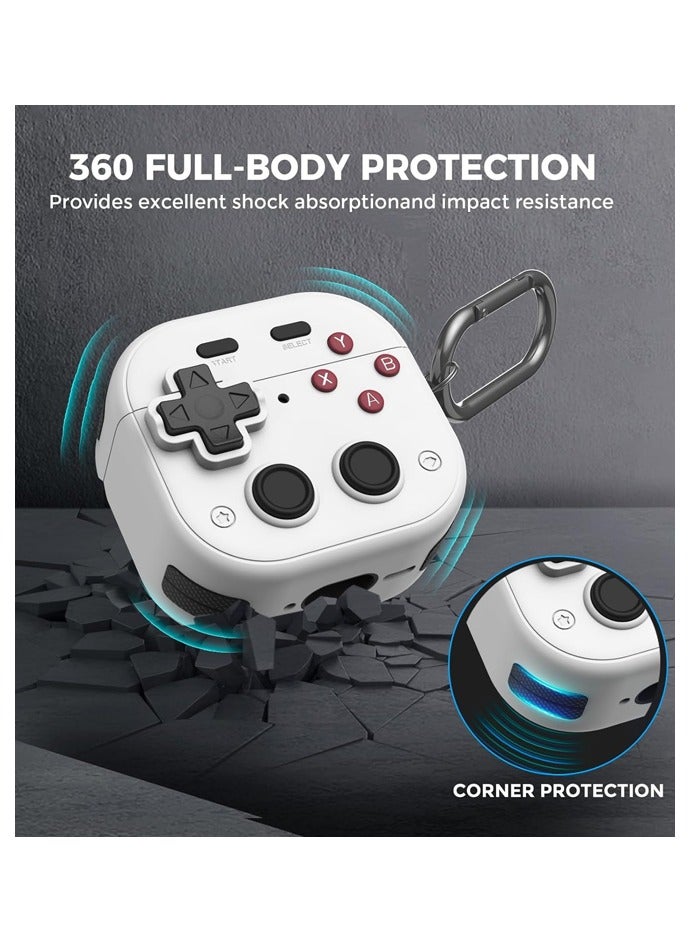 Game Console Design for AirPods 4 Case Cover with Secure Lock Clip Shockproof Full TPU AirPods 4th Generation Protective Skin Cover - Image 3
