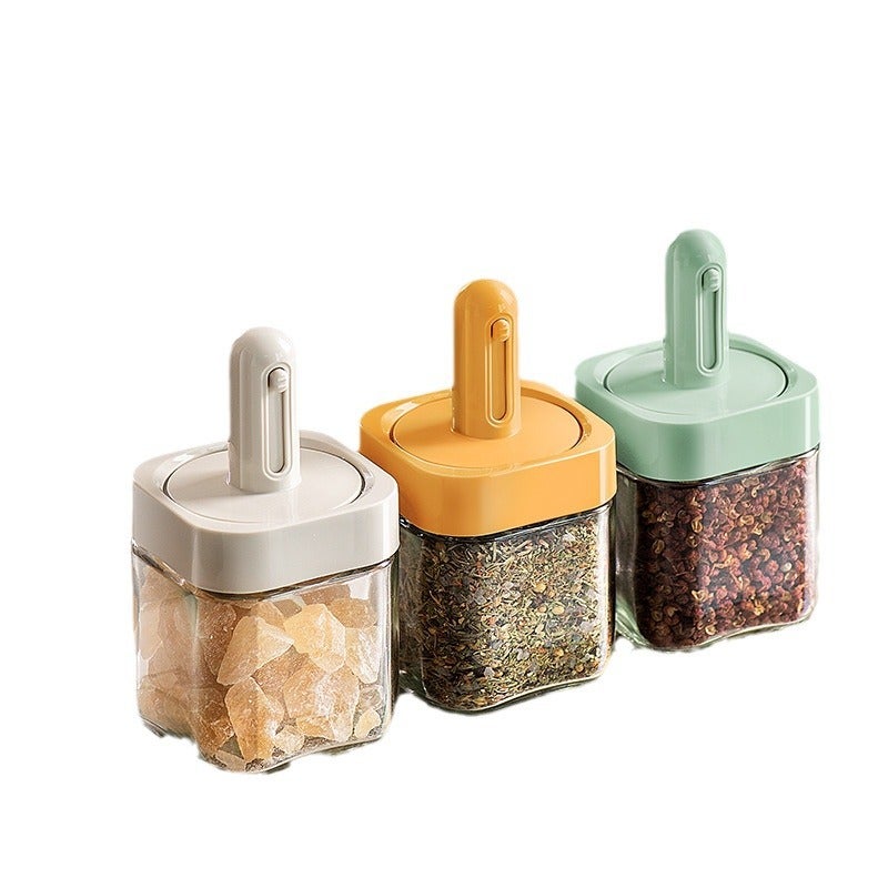 Retractable Spice Jar Spoon Lid Combo Green - Image 5