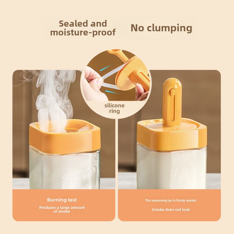 Retractable Spice Jar Spoon Lid Combo Green - Image 2