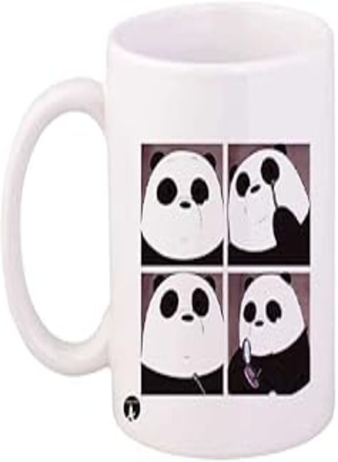 RYN PRINTED Design Panda Mug White Black Standard Size