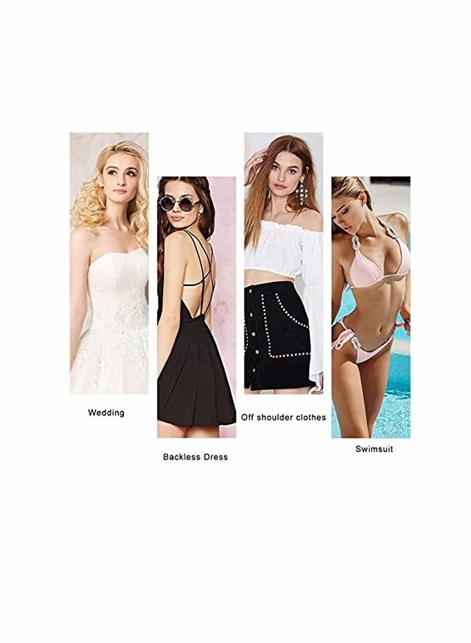 Excefore أغطية حلمات السيليكون، حمالة صدر لاصقة غير مرئية، حمالة صدر لاصقة بدون حمالات، أغطية حلمات بشريط رفع للنساء 6 أزواج - Image 2