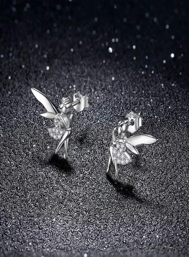Qings Fairy Stud Earrings 925 Silver Fashion Personality Trendy Ear Studs Gifts for Women - Image 3