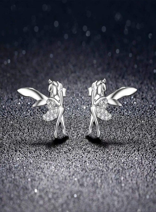 Qings Fairy Stud Earrings 925 Silver Fashion Personality Trendy Ear Studs Gifts for Women - Image 2