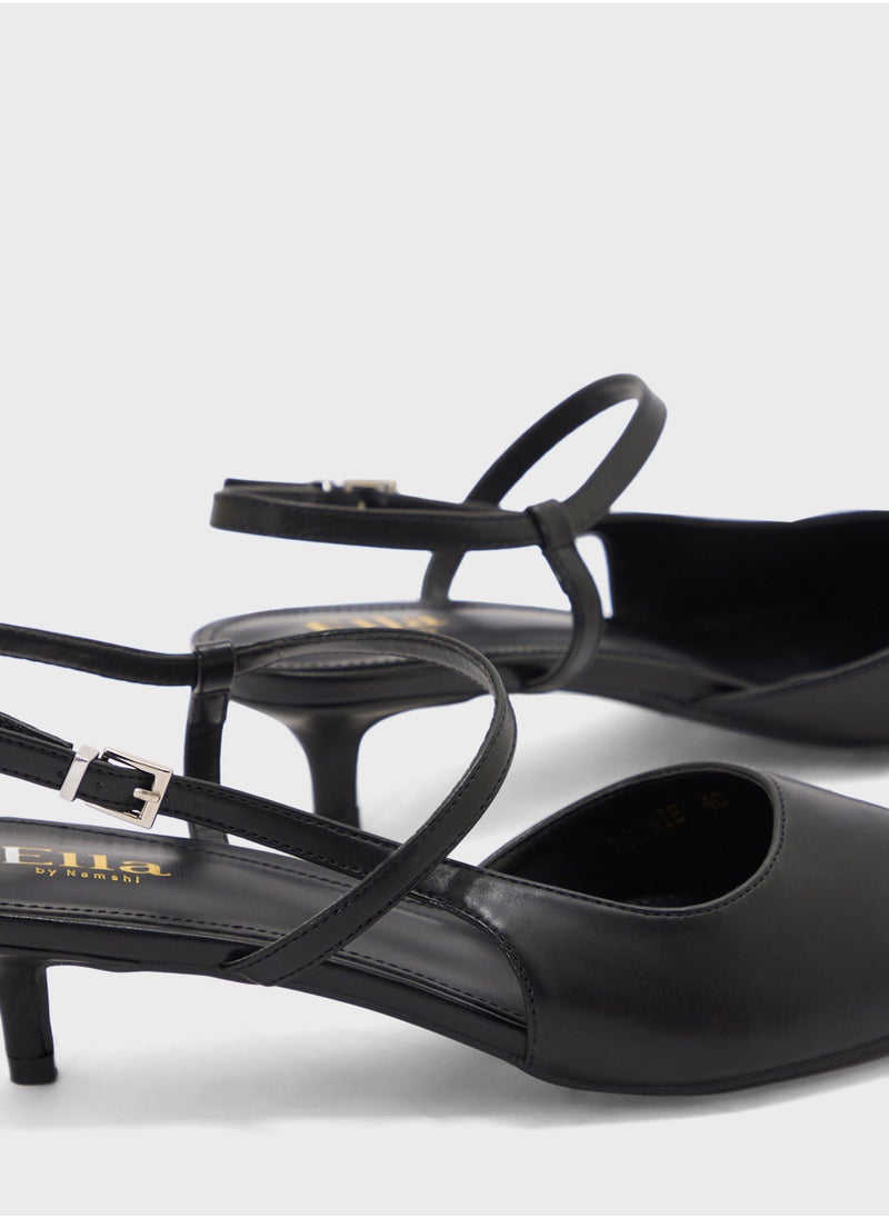 ELLA - Pointy Toe Low Heel Strappy Pump - Image 1