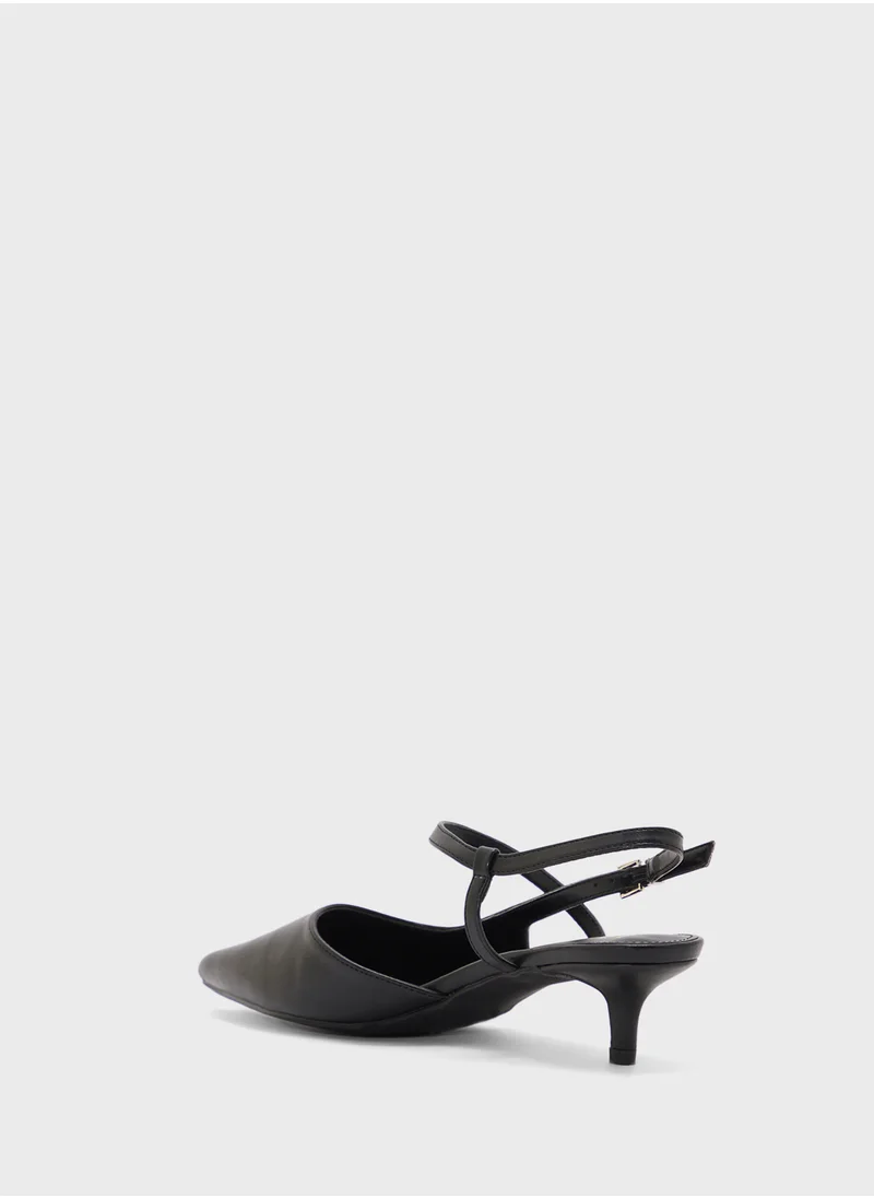ELLA Pointy Toe Low Heel Strappy Pump