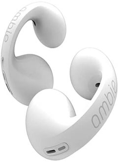 ambie sound earmuffs AM-TW01/White, listen without bubbles, completely wireless, up to 6 hours of continuous playback, 2 charges from charging case, CVC 8.0 Compatible Mic, QCC4030, SBC, AAC, aptX, ap