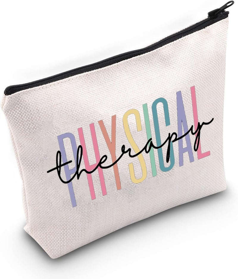 BLUPARK Physical Therapy Gift Cosmetic Bag Multicolor Marble Canvas Cosmetic Case for Travel