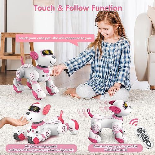 VATOS Remote Control Robot Dog Toy for Kids Interactive Touch Follow 17 Functions Robot Dog Pet Programmable Smart Walking Puppy Intelligent Dancing RC Robot Toys for Girls 312 Birthday Gifts - Image 5