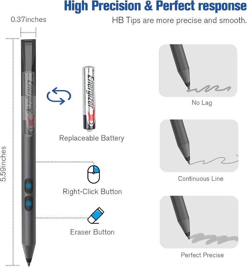tesha Stylus Pen for ASUS Touchscreen Devices, Active Digital Pen with Ultra-Fine Tip, 1024 Pressure Sensitivity, Palm Rejection for Precision Drawing and Writing - Image 5