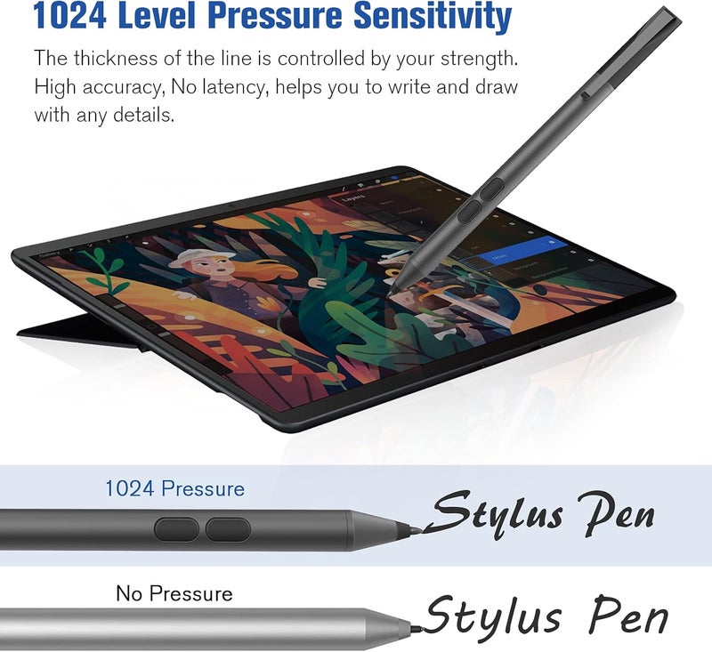 tesha Stylus Pen for ASUS Touchscreen Devices, Active Digital Pen with Ultra-Fine Tip, 1024 Pressure Sensitivity, Palm Rejection for Precision Drawing and Writing - Image 3