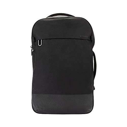 Incase Twill & Leather Backpack - Durable Recycled Twill Travel Backpack for 16-inch Laptop - Compact Carry-On (18 x 13 x 5 in, 17.5L) - Black - Image 1