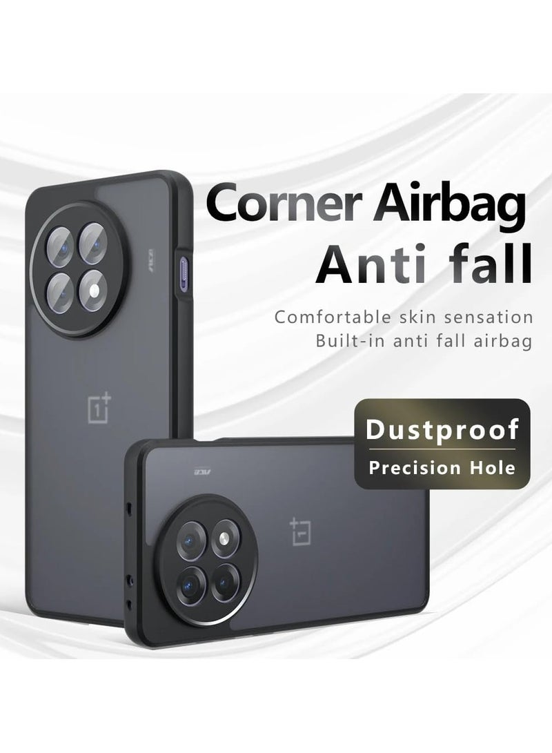 [1+1 Sets] For OnePlus 13R 5G Case Cover & Screen Protector Frosted Translucent Back Protective Slim Phone Cover, Anti-Fingerprints, Anti-Fall Drop Protection，Tempered Flims - Image 2