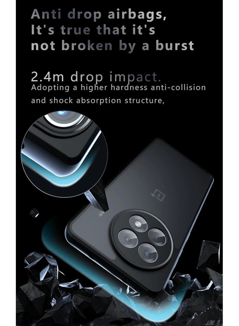 [1+1 Sets] For OnePlus 13R 5G Case Cover & Screen Protector Frosted Translucent Back Protective Slim Phone Cover, Anti-Fingerprints, Anti-Fall Drop Protection，Tempered Flims - Image 3