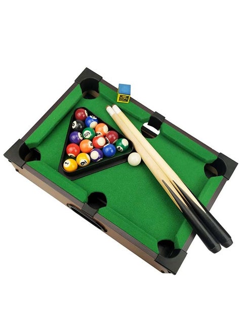 Mini Table Billiards Game, Home and Office Desktop Billiards Game, Including Pool Table 15 Colorful Balls, 1 Cue Ball, 2 Billiard Sticks, 1 Chalk Triangle Cube