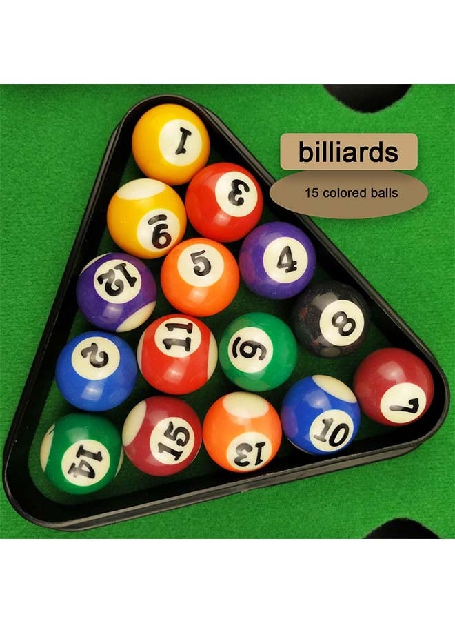 Mini Table Billiards Game, Home and Office Desktop Billiards Game, Including Pool Table 15 Colorful Balls, 1 Cue Ball, 2 Billiard Sticks, 1 Chalk Triangle Cube