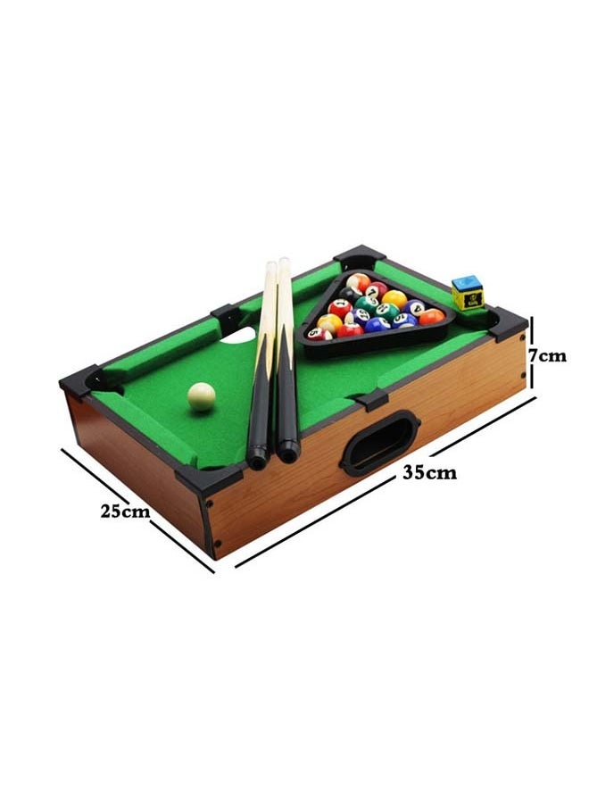 Mini Table Billiards Game, Home and Office Desktop Billiards Game, Including Pool Table 15 Colorful Balls, 1 Cue Ball, 2 Billiard Sticks, 1 Chalk Triangle Cube
