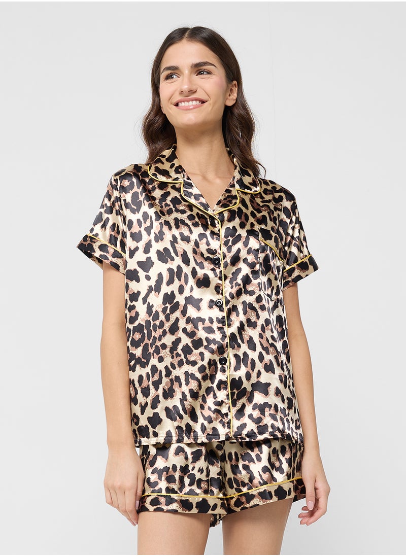 Leopard Print Satin Shirt & Short Pj Set - pzsku/ZF7BA97111E242A35893DZ/45/_/1742373108/aa85d02d-9f46-44bc-b300-bca7c2274aad