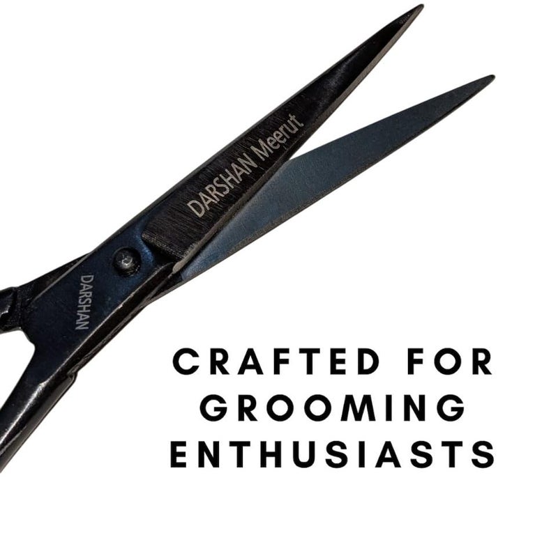 Generic 6 Resharpening Professional Salon Barber Hair Cutting Scissors for Hair cutting Men Women Scissors for Beard Mustache Styling Trimming Scissors with hair cutting combRazorAlum Bar Free Blades  - Image 4