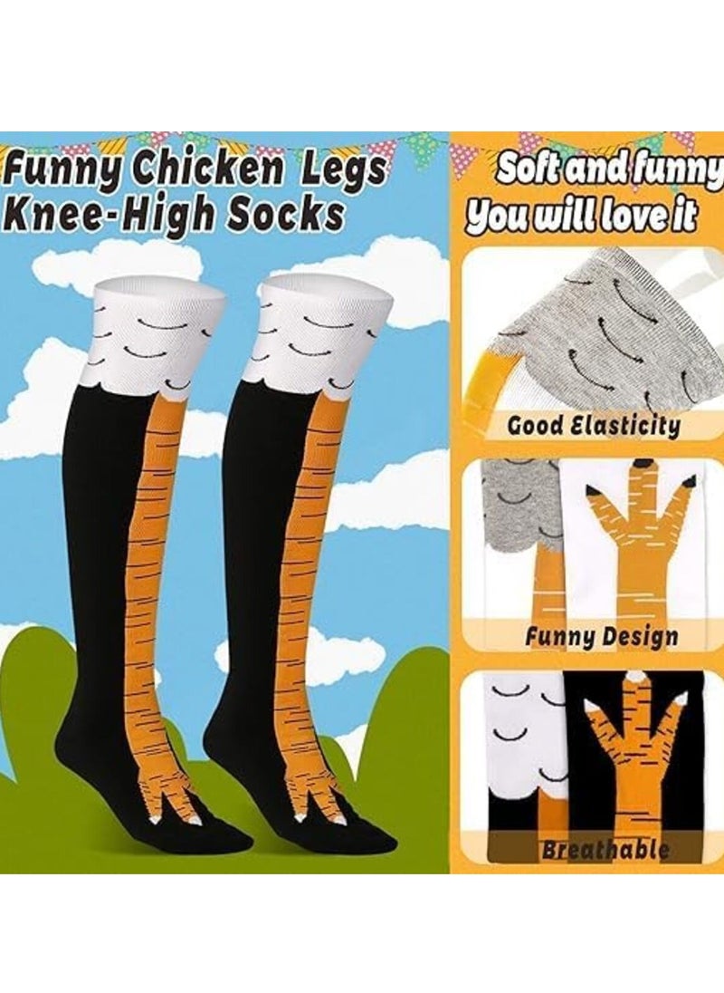 DIOTTI 2 PCS Chicken Leg Socks, Chicken Feet Stockings, Funny Chicken Socks Women  - Image 2