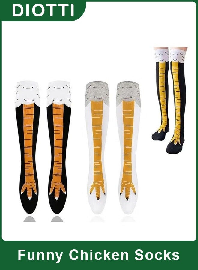 DIOTTI 2 PCS Chicken Leg Socks, Chicken Feet Stockings, Funny Chicken Socks Women - Image 1