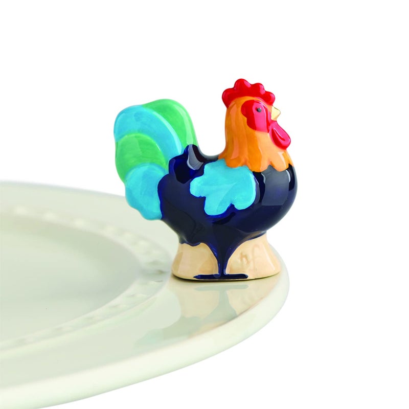 nf nora fleming nora fleming Cock a Doodle Doo Rooster A267  HandPainted Ceramic Holiday Dcor  Spring Minis for the Home and Office 