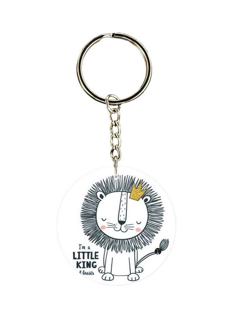 RKN I'm A Little King Of Beasts Cartoon Lion Printed Double Sided Keychain